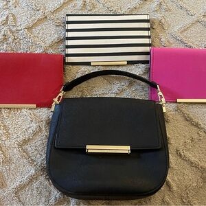 Kate Spade make it mine Elegant Black Handbag w/4 interchangeable flaps